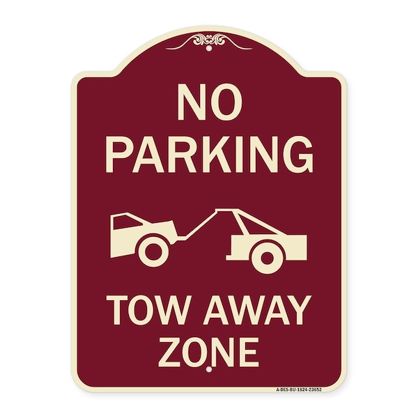 Signmission No Parking Tow Away Zone Tow Truck Heavy-Gauge Aluminum Architectural Sign, 24" x 18", BU-1824-23652 A-DES-BU-1824-23652 - main